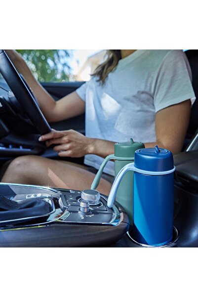 b.box Triple Insulated 23oz Water Bottle with Stainless Steel Straw (680ml / 23oz) - Midnight