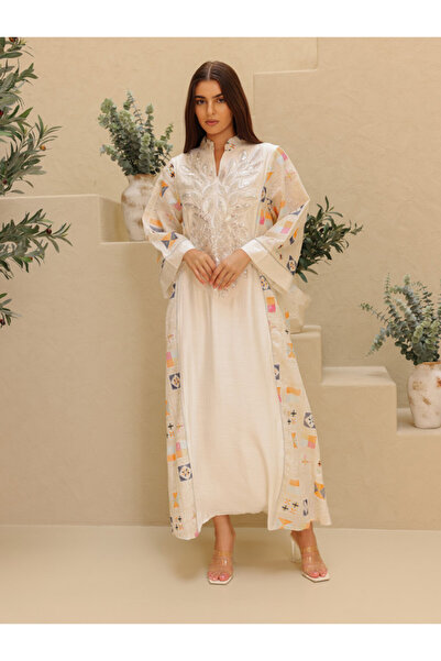 IKKXA Luxury Geometric Details Sequin Front Jalabiya