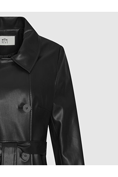 İLVİ Vania Black Women's Trench Coat