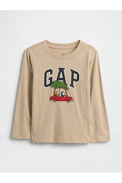 GAP Erkek Bebek Kahverengi Logo T-Shirt