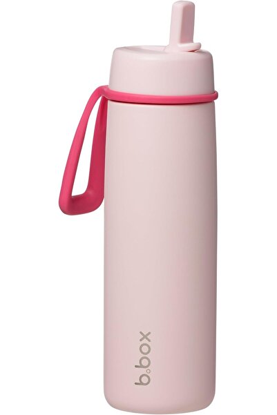 b.box Triple Insulated 23oz Water Bottle with Stainless Steel Straw - Pink Paradise