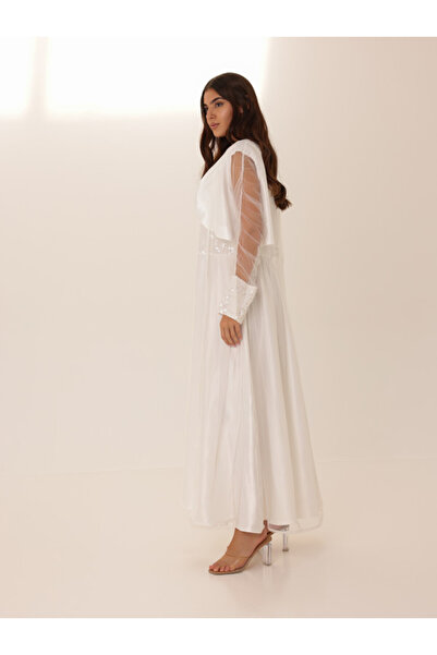 IKKXA Sequin Elegance 2 Piece Sheer Sleeves Outfit