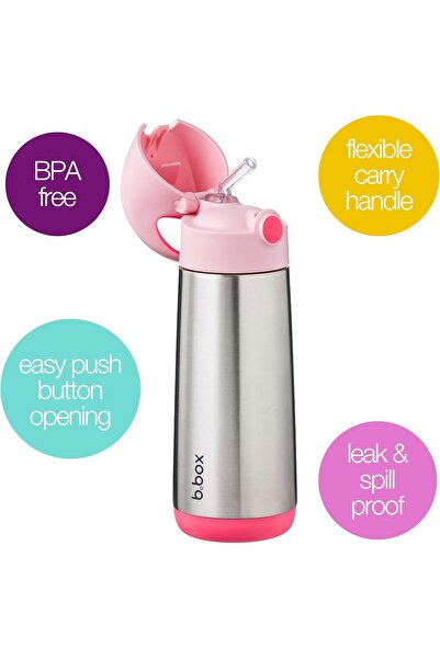 b.box Insulated Stainless Steel Water Bottle, 500 ml