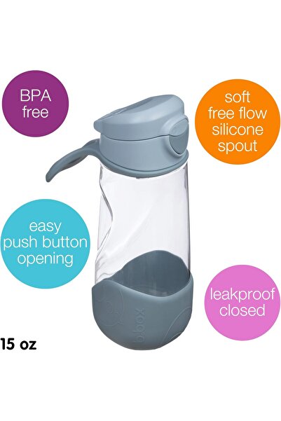 b.box 15 oz Sport Spout Bottle - Kids Water Bottle, Spill Proof, Tritan, BPA Free