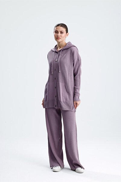 BZ BUTİK Σετ δύο τεμαχίων με κουκούλα, oversized, με τσέπες και μπλούζα με κο...