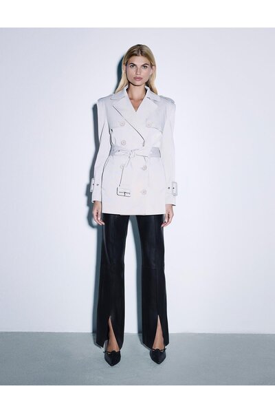 İLVİ Lensa Gray Women's Trench Coat