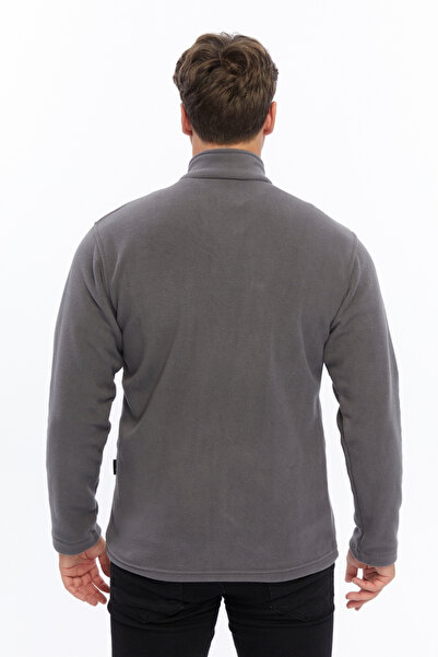 Uniprom Чоловіча полярна куртка на повній блискавці з 3 кишенями, сіра