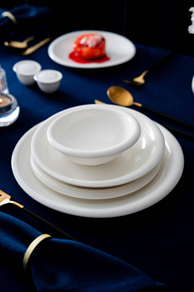 ACAR Alina 6 Kişilik 27 Parça Porselen Yemek Takımı