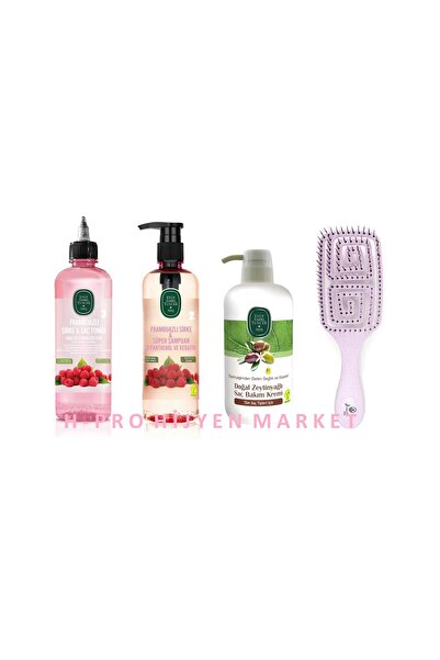 Eyüp Sabri Tuncer SÜPER SAÇ BAKIM SETİ, FRAMBUAZ SİRKE 500ML TONİK, ŞAMPUAN, ...