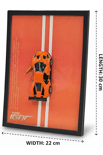 Aspire Books Ford GT Die-Cast Model Car with 3D Display Frame - Orange & Black