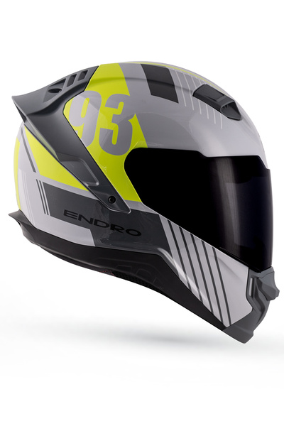 ENDRO Twister Route 93 Nardo Gri-Siyah-Sarı Kask