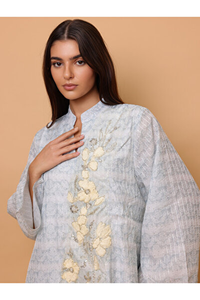 IKKXA Printed 2 Color Gold Sequin Jalabiya