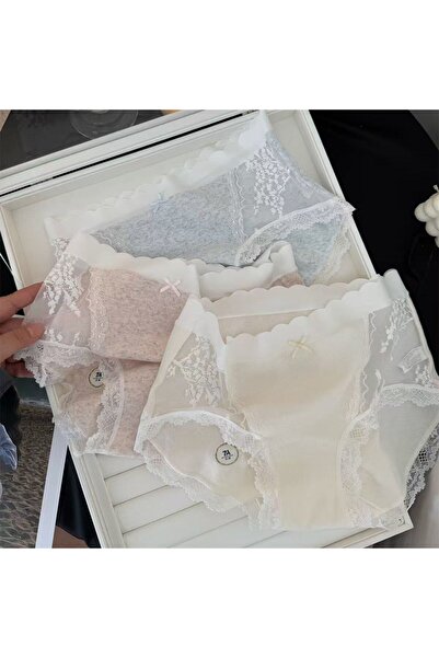 Generic Ladies' Cotton Lace Panties 3-Pack