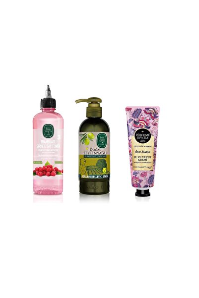 Eyüp Sabri Tuncer تونيك الشعر بالتوت والعسل 500 مل، لوشن زيت الزيتون 250 مل، كريم لليدين 50 مل