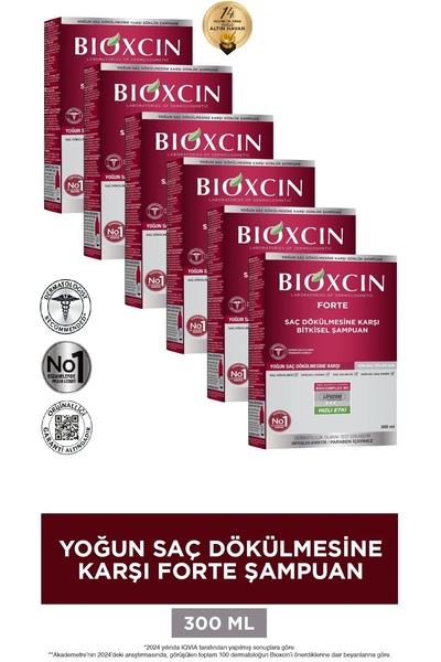 Bioxcin Shampoo Forte anti-cădere a părului 300 ml Pachet de 6