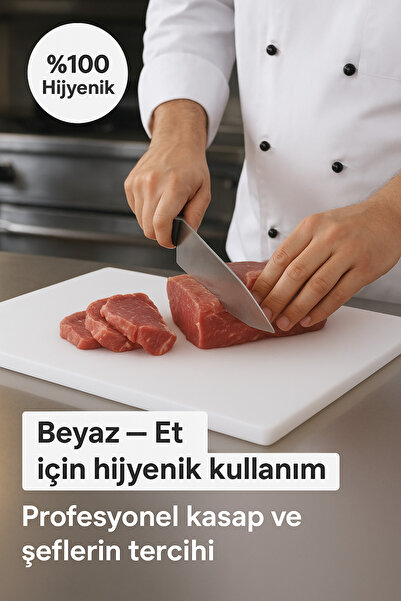 Tasarım Professional 30X40X3Cm White Polyethylene Cutting Board