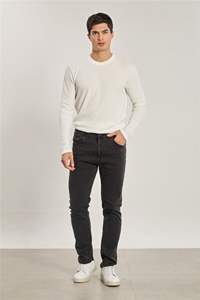 BARRELS AND OIL Men's regular fit jean bolero pants - smoke