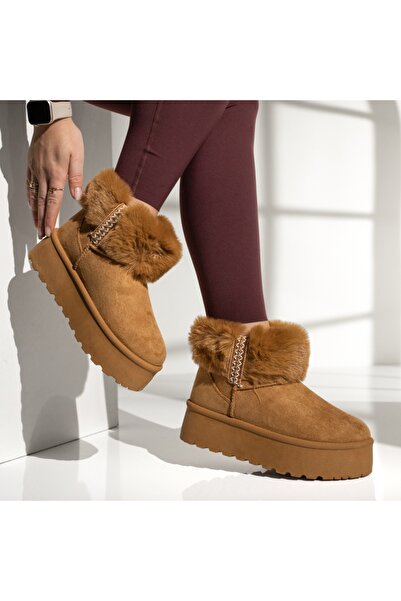 BMoD Women's brown boots with thick sole and zipper MOD12836