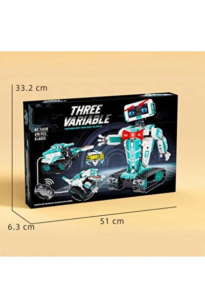 Generic 3 in 1 Robot Building Blocks - Remote Control (698 Pieces)