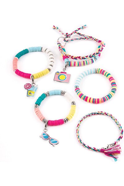 Make It Real 2901317 Heishi Bead Jewellery Set, DIY Bracelets, Creative Kit for Children, Multi-Colo