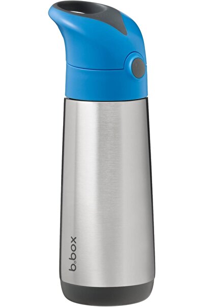 b.box 16.9 oz Insulated Water Bottle - Keeps Drinks Cold 15 Hours, Warm 8 Hours (Blue Slate)