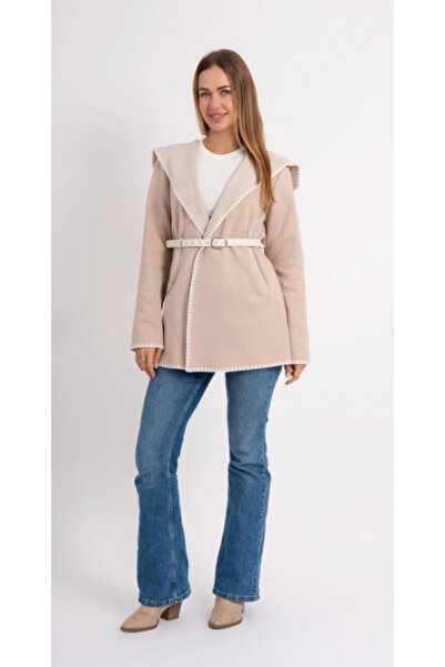 ALCİNOUS Details of the Sewing, Belt, Inner Wool, Pocket, Hood Hooded