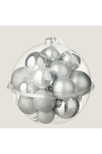 Chakra Fewa 24lü Yılbaşı Topu Seti Gümüş
