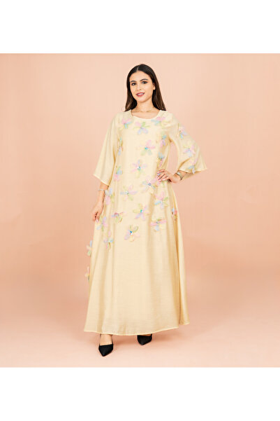 IKKXA Three Dimensional Flowers Crystal Solid Modern Jalabiya