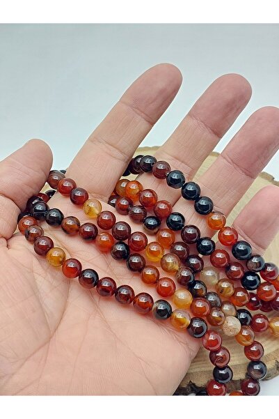 Yasamtohumu 8 мм ахатова низка – естествен материал за дизайн на бижута (3909)