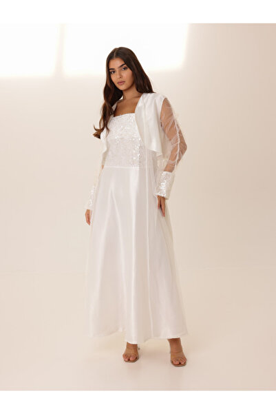 IKKXA Sequin Elegance 2 Piece Sheer Sleeves Outfit