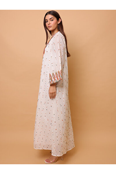 IKKXA Printed Colorful Embroidery Jalabiya