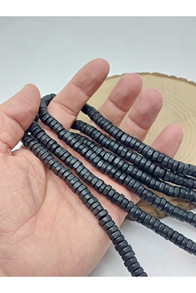 Yasamtohumu Snur de mărgele din lemn 8x3mm – șaibă neagră croială Material pe...