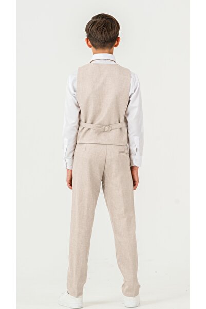 Atlas Kids Boy's Tuxedo Suit – Vest Set Bow Tie Shirts with Jogger Pants and Chains Set of 5