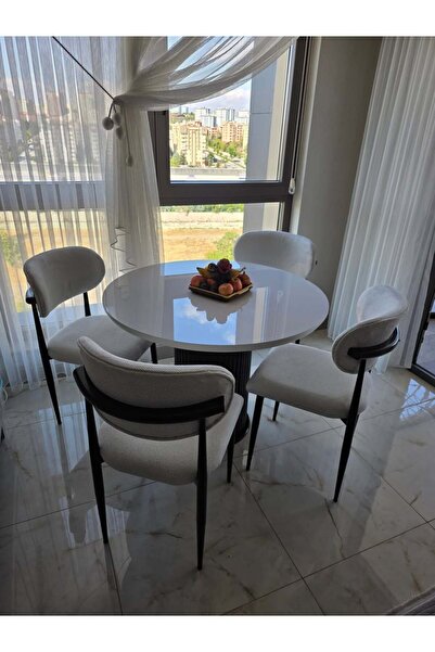 ELEN HOME Ecem Polo Masa Sandalye Takımı Metal Polo Sandalye