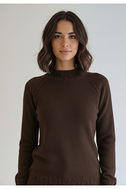 Figl High-neck sweater - Women's brown sweater M1269 size M