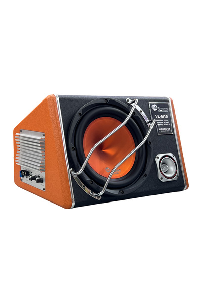 MR.SMART F.T.C مضخم صوت سيارة Mr.Smart VL-M10، قوة قصوى 4700 واط، 10 بوصات، برتقالي وأسود، مضخم صوت مدمج