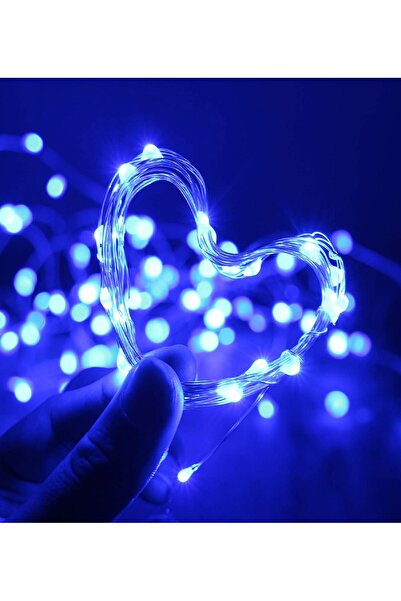 Brokoli Home Ev Balkon Ve Parti İçin 10 Metre Pilli Mavi Renk Peri Led Yılbaş...