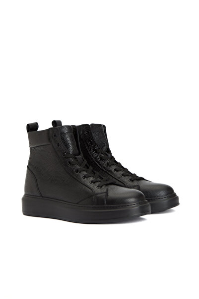Dıvarese Siyah Erkek Deri Sneaker Bot