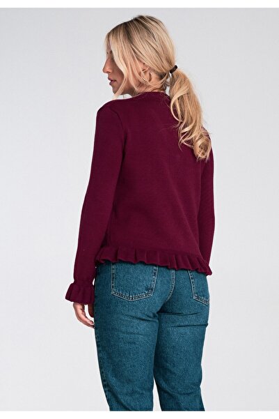 Figl Women's short sweater - Cardigan with decorative buttons - Cherry sweater M1247 size M