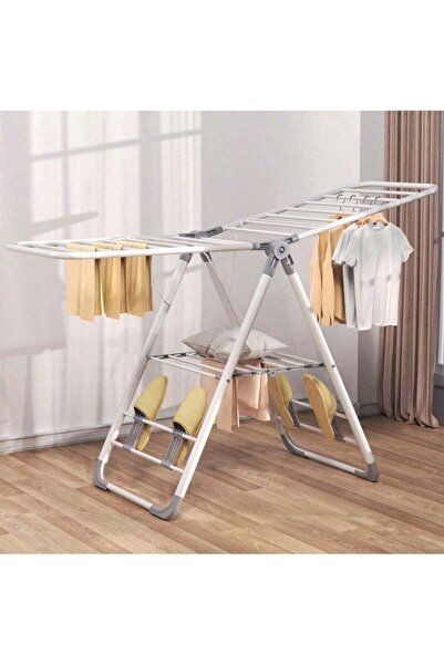 VOGMAX رف تجفيف ملابس كبير قابل للطي، أبعاده 142 × 59 × 95 سم