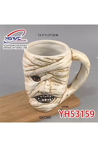 mug كوب خزفي جديد ثلاثي الأبعاد على شكل مومياء - إيقاظ الرعب القديم