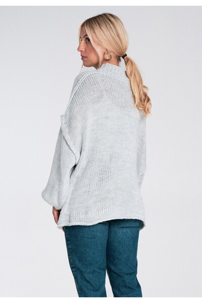 Figl Women's turtleneck sweater - Women's thick sweater - Gray sweater M1238 size XL