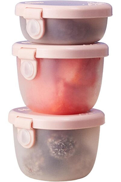 b.box Snack Tubs (3-pack) - Leak Proof Snack Cups for Bento & Lunch Box (Berry)