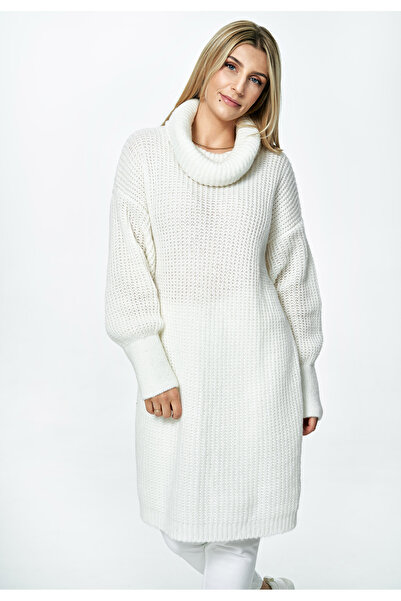 Figl Women's Oversized long turtleneck sweater - Ecru M890, one size fits all