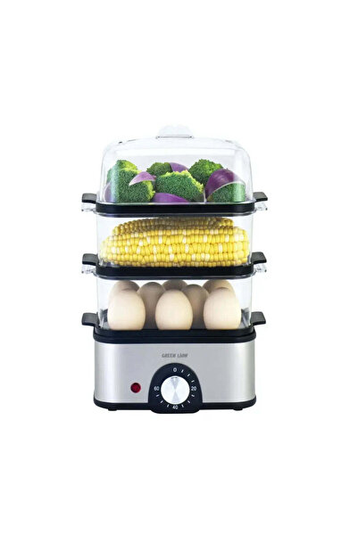 Green Lion 3-Tier Egg Cooker & Vegetable Steamer 500 W - Gray