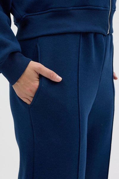 XXL BUTİK Kadın lacivert kışlık cepli eşofman takımı X-NBHS001