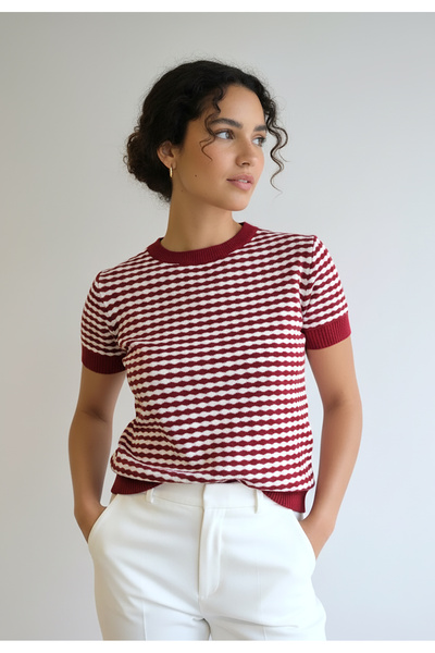 Figl Pullover - Short sleeve sweater - Red M1266 size M