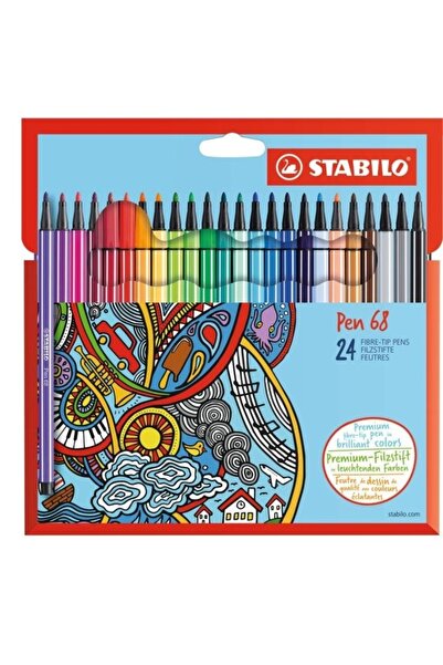 Stabilo Carioca Pen 68, 24 colors/set, cardboard case