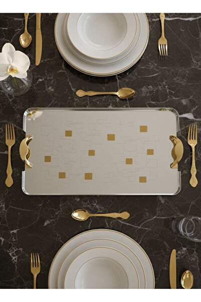 Alamtiaz A new and elegant design steel serving tray set