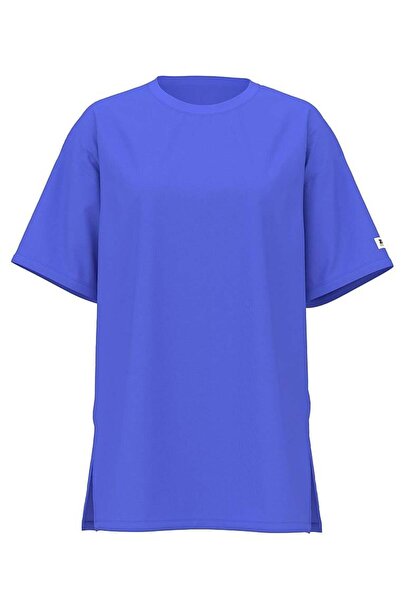 PİNK Pamuklu Oversize Yırtmaç Detaylı Uyku Tişörtü